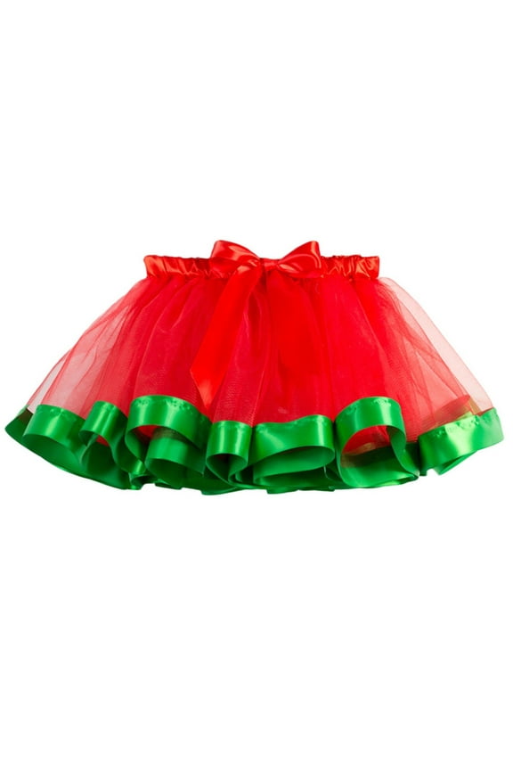 Kids Christmas Outfits Girls Kid Tutu Christma Party Dance Ballet Toddler Rainbow Baby Skirt for Fall Winter Casual Soft Comfortable Clothing(2-4 Years,Green)