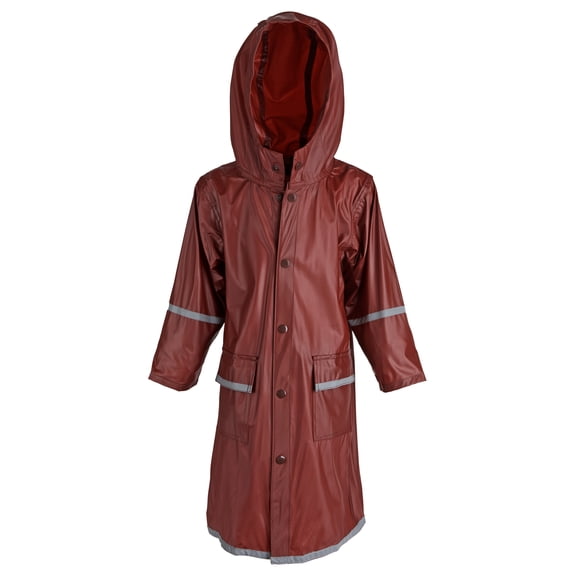 Girls Kids Waterproof Full Length Long Hooded Raincoat Jacket Coat for Children
