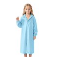thumbnail image 1 of Girls Kids Waterproof Hooded Long Raincoat with Front Buttons for School Travel Daily Casual Rainwear One Size, 1 of 3