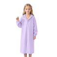 thumbnail image 1 of Girls Kids Waterproof Hooded Long Raincoat with Front Buttons for School Travel Daily Casual Rainwear One Size, 1 of 3