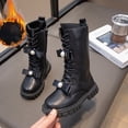 thumbnail image 1 of Girls Knee High Boots Fashion Lug Sole Side Zipper Tall Riding Boots for Toddler Little Kid Big Kid, 1 of 8