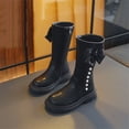 thumbnail image 1 of Girls Knee High Boots Fashion Lug Sole Side Zipper Tall Riding Boots for Toddler Little Kid Big Kid, 1 of 8