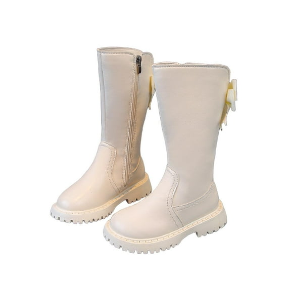 Girls Knee High Boots Lug Sole Dress/School Boots Winter Warm Riding Boots with Side Zipper Fashion School Shoes Comfortable Tall Boots for Toddler/Little/Big Kids