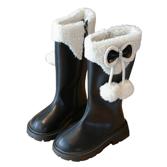 Girls Knee High Boots Toddler Fashion Tall Riding Boot Side Zipper Winter Snow Walking Shoes for Outdoor