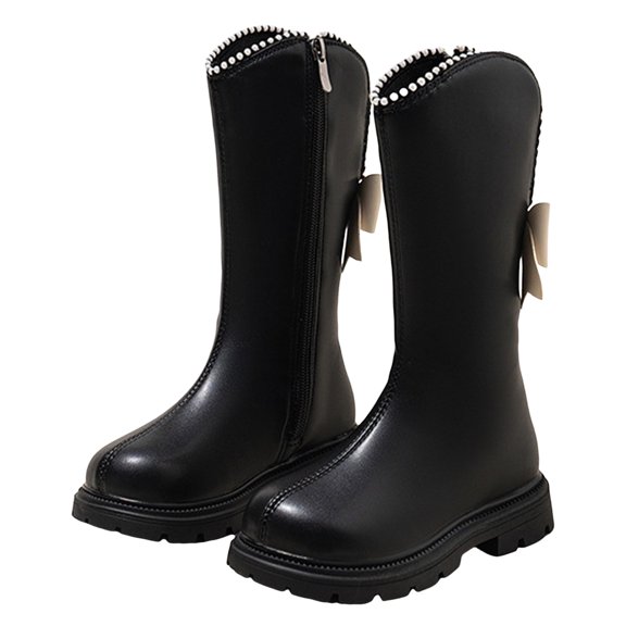 Girls Knee High Boots Toddler Fashion Tall Riding Boot Side Zipper Winter Snow Walking Shoes for Outdoor
