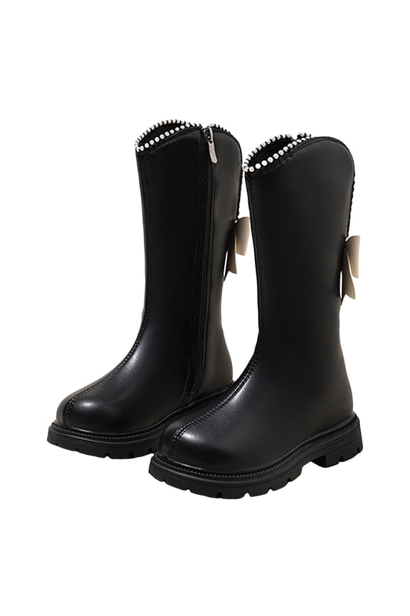 Girls Knee High Boots Toddler Fashion Tall Riding Boot Side Zipper Winter Snow Walking Shoes for Outdoor