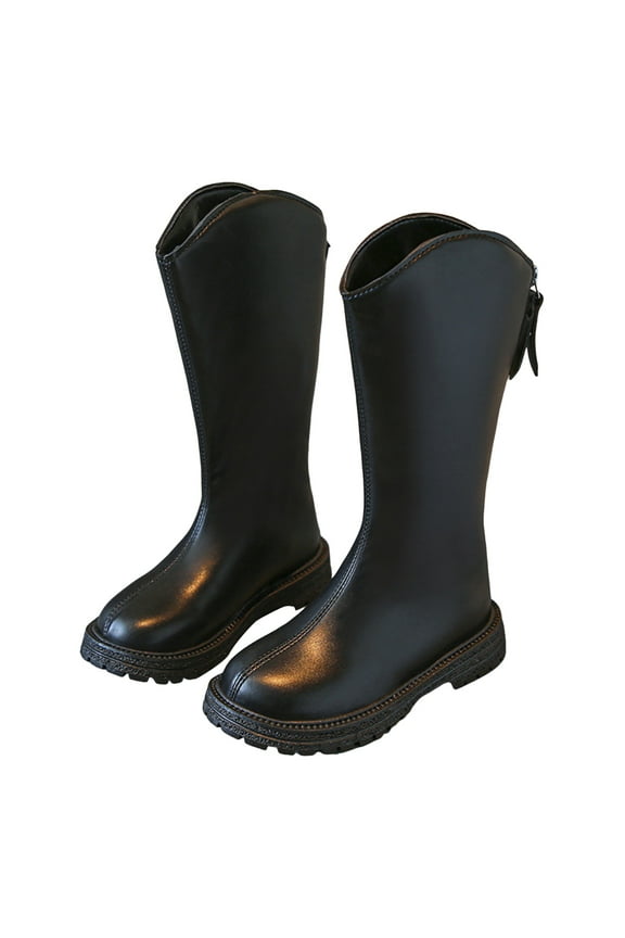 Girls Knee High Boots Toddler Fashion Tall Riding Boot Side Zipper Winter Snow Walking Shoes for Outdoor