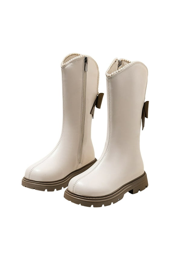 Girls Knee High Boots Toddler Fashion Tall Riding Boot Side Zipper Winter Snow Walking Shoes for Outdoor