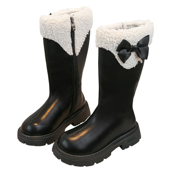 Girls Knee High Boots Toddler Fashion Tall Riding Boot Side Zipper Winter Snow Walking Shoes for Outdoor