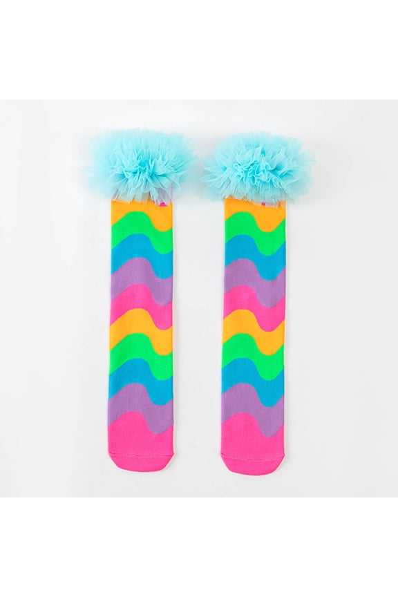 Girls Knee High School Socks Cotton Socks School Socks Uniform Party Wear Long Socks Girls Bow Knee High School Sock's Blue 3-12 Years