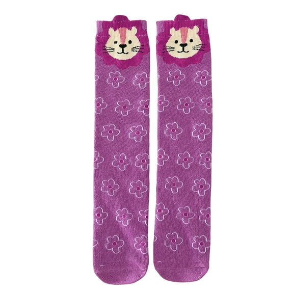 Girls Knee High Socks : Kids Crazy Long Socks 3-12 years, Tall Boot Cute Animal Cotton Fun Gift A Free