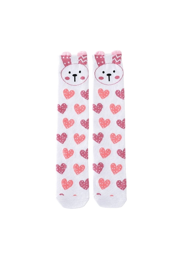Girls Knee High Socks : Kids Crazy Long Socks 3-12 years, Tall Boot Cute Animal Cotton Fun Gift C Free