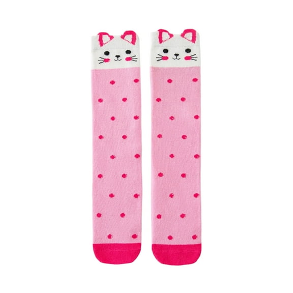 Girls Knee High Socks Kids Long Boot Crazy Silly Tall Fun Gift Cute Animal Cotton Long Socks B Free