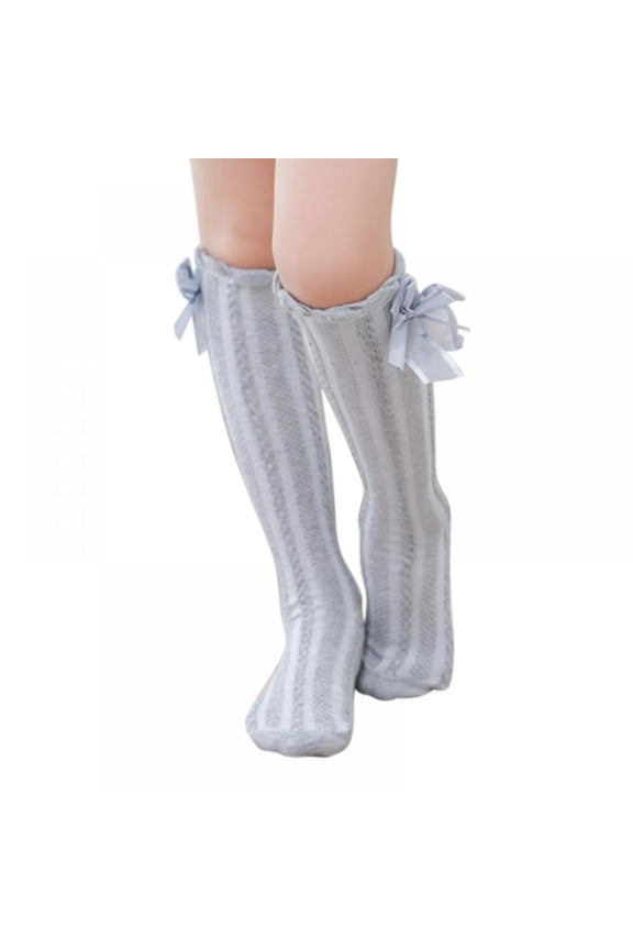 Girls Knee High Socks Kids Tights Princess Bowknet Warm Spring and Autumn Kids Toddlers Girls Cotton Stockings Tights 3-12Y