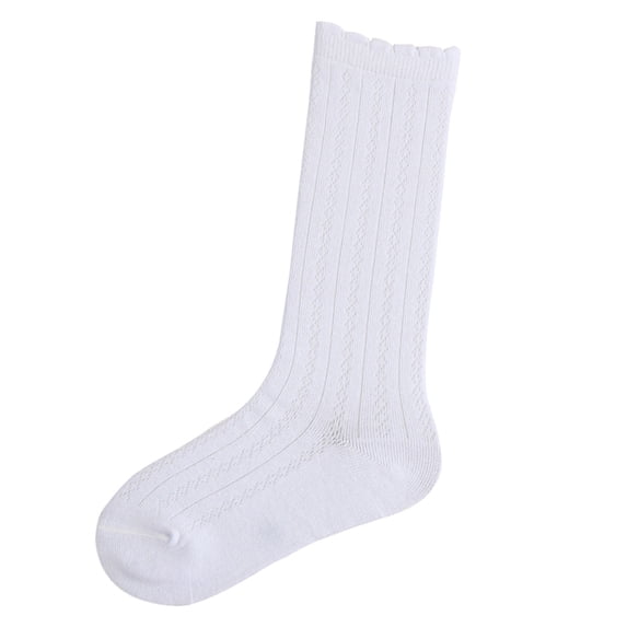 Girls Knee High Socks School Uniform Cotton White Grey Black Party Plain Long Legg