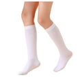 thumbnail image 1 of Girls Knee High Socks School Uniform Cotton White Grey Black Party Plain Long Legg, 1 of 5