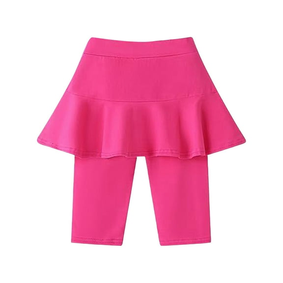 Girls Knee Length Leggings With Skirt Kids Summer Ruffle Skirt Pants Stretchy Athletic Pants For 3 10 Years Outfits for Baby Cat Leggings Winter School for Girls Sweat Pants for Kids Girl Toddler