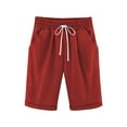 thumbnail image 1 of Girls Knee Length Shorts Girls Casual Bermuda Shorts Kids Knee Length High Waisted Summer Shorts Comfy Drawstring Short Pants With Pockets Beach Shorts Soft Shorts, 1 of 8