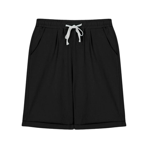 Girls Knee Length Shorts Size 10-12 Girls Casual Linen Shorts High Waist Summer Shorts Lightweight Beach Short Elastic Waist Bermuda Short Resort Wear