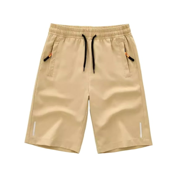 Girls Knee Length Shorts Straight Leg 𝐃rawstring Elastic Waist Loose Solid Shorts with Pocket Kids Casual Short Pants Shorts for Girls