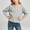 thumbnail image 1 of Girls Knit Cardigan, Long Sleeve Button-Down V-Neck, Layering Sweater, for Everyday Layering, School and Weekend Wear, Kids Clothing | JASKFLY, 1 of 9