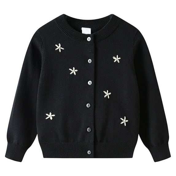 Girls Knit Cardigan Summer Lightweight Lace Round Neck Button Open Front Cover Up Casual Outfit