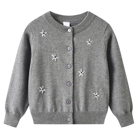 Girls Knit Cardigan Summer Lightweight Lace Round Neck Button Open Front Cover Up Casual Outfit