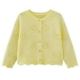 thumbnail image 1 of Girls Knit Cardigan Sweaters Soft Long Sleeve Sweater Outerwear Loose Spring Fall Clothes 9M-6T (4 Years, Yellow), 1 of 7
