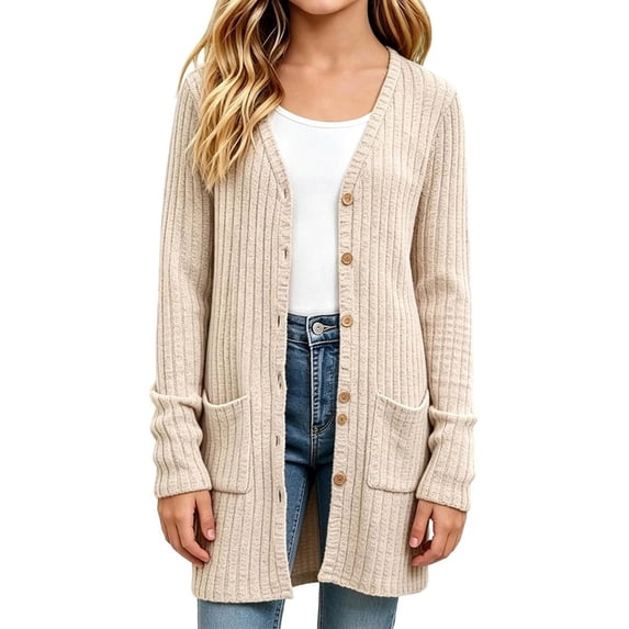 Girls Knit Cardigans, Open Front Lightweight Button down Duster Long ...