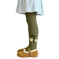 thumbnail image 1 of Girls Knit Cotton Footed Tights Stretch Pantyhose Soft Breathable Dance Leggings, Daily Stockings for Kids Outdoor Daily Wear Army Green 3-4 Years, 1 of 6