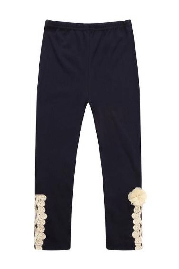 Girls' Knit Legging Pants with Lace Applique RH1620
