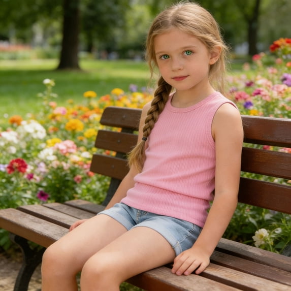 Girls’ Knit Red Tank Top for Summer Supersoft Pure Breathable Blend Quick Dry Kids Athletic Shirts Sports Dance Workout Tops 5-6 Years