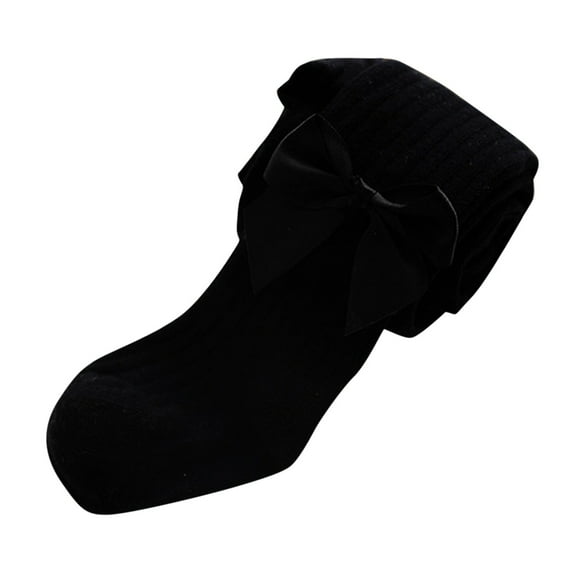 Girls Knitted Bow Leggings Stretchy Pantyhose Full Length Basic Pants For Toddler Kids Spring Autumn Season Girls Sweatpants Teen Straight Leg Pants Kids Open Bottom