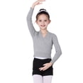 thumbnail image 1 of Girls Knitted Sweater Cross Criss V Neck Long Sleeve Pullover Tops Spring Fall Casual Stylish Clothes (12-13Years, Gray), 1 of 7