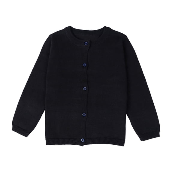 Girls Knitwear Button-Down Cardigan Long Sleeve Knit Sweater Cotton Ribbed Knitted Cardigan Fine Knit