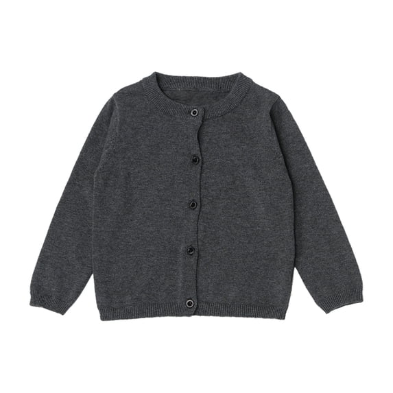 Girls' Knitwear Button-Down Cardigan Sweater Cotton Crew Knit Neck Toddler Cotton Knit Sweater Cute