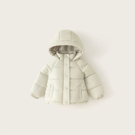 Girls Korean Style Winter Puffer Jacket, Colorful Button Down Quilted Coat with Hood, Lightweight Warm Insulated Outerwear for Fall and Winter Season Fashion Light Green