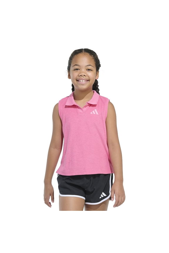 Girls L 14 adidas pink Terry Cloth Polo Tank Top
