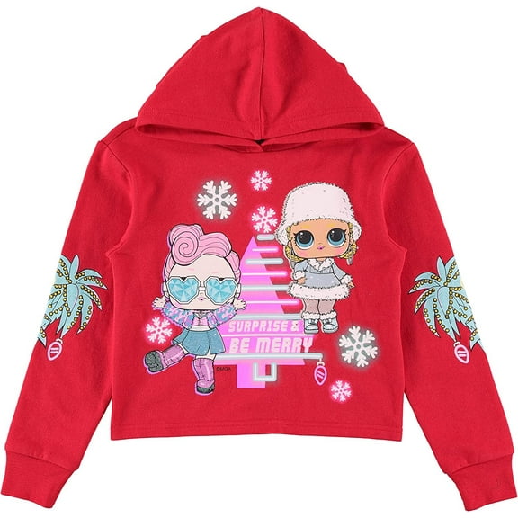 Girls L.O.L. Surprise! Christmas Holiday Pullover Hoodie- Little and Big Girls Sizes 4-16