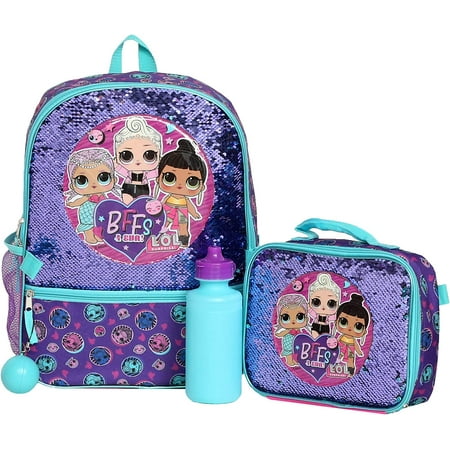 Girls L.O.L. Surprise Licensed Backpack 16" and Lunch Set