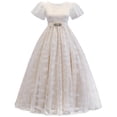 thumbnail image 1 of Girls Lace Dress with Belt - Elegant Floral Embroidery Tutu Gown, Comfortable Fashion Party Dress for Girls 8-13 Years, 1 of 9