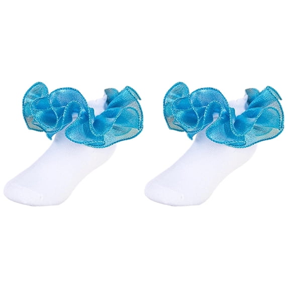 Girls Lace Ruffle Dress Socks Cute Princess Socks Stretch Soft Socks for School Party Holiday 6M-10Y