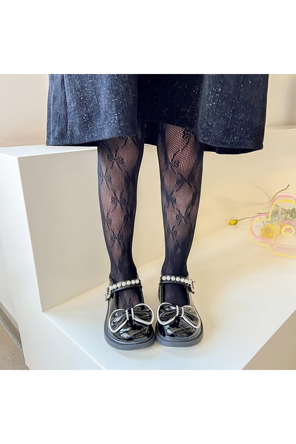 Girls Lace Stockings Kids Sheer Tights Fishnet Hollow Dance Patterned Pantyhose