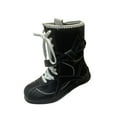 thumbnail image 1 of Girls Lace Up Riding Boots Knee High Winter Boots Fashion Boys Girls Waterproof Leather Side Zipper Punk Goth Boot 4-12 Years, 1 of 6