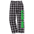 thumbnail image 1 of Girls Lacrosse Black and White Flannel Pants (Neon Green, Youth Medium 10/12), 1 of 2
