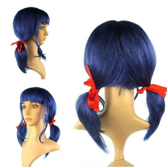 Girls Super Hero Costume Wigs Blue Halloween Anime Cosplay Wig