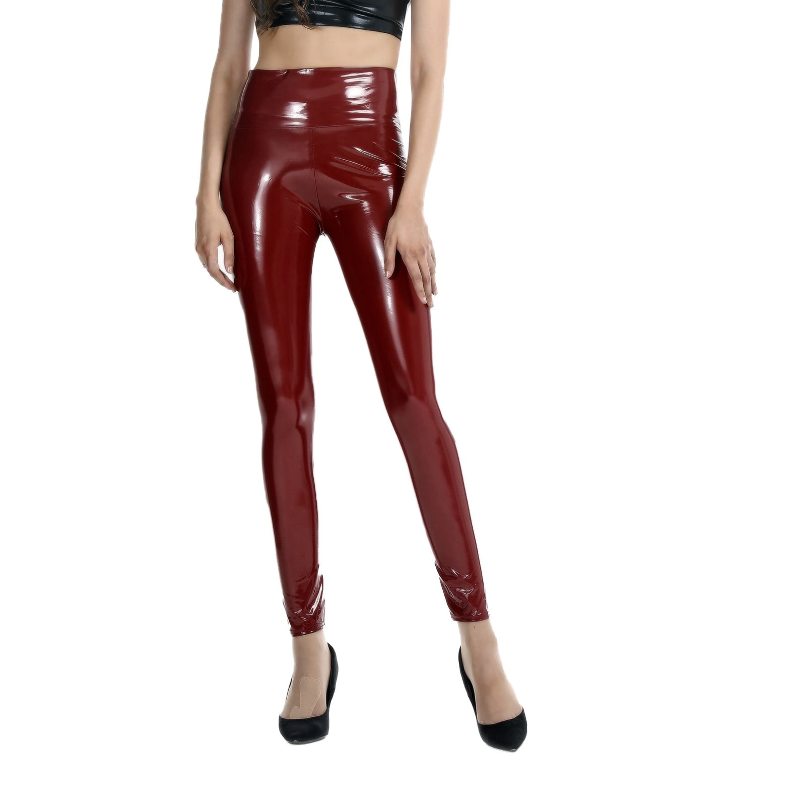 Latex Leggings - 10/10 curves? 🖤 High waist leather leggings at l