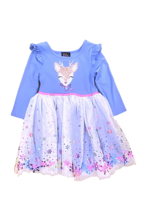 Girls Lavendar Sweatshirt Dress Sequins Sparkly Christmas Holiday 4