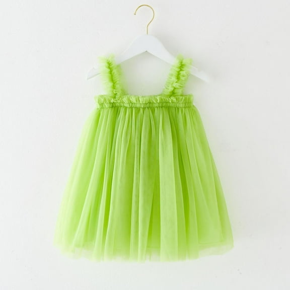 Girls Layered Tulle Dress A-Line Flower Girl Dress Green Sleeveless Butterfly for Girls Pageant Dresses for Girls Mardi Gras Dresses for Girl 18-24M