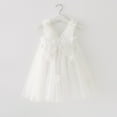 thumbnail image 1 of Girls Layered Tulle Dress A-Line White Dress Sleeveless Butterfly Wings for Girls Toddler Formal Dress Mardi Gras Outfits 3T, 1 of 4
